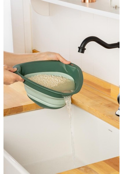 Tidy Rice Yeşil Üçgen Katlanabilir Pirinç Süzgeci fiyatları