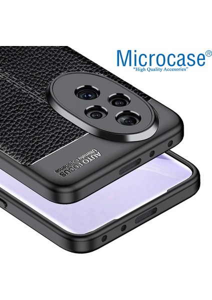 Honor 200 Pro ile Uyumlu Leather Serisi Deri Efekt Silikon Kılıf - Siyah AL3337 modelleri