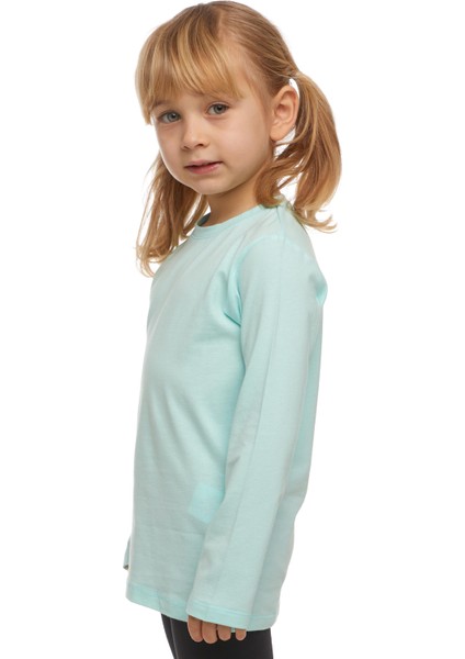 Mint Basic Unisex Çocuk Mevsimlik Sıfır Yaka Uzun Kollu Tişört fiyatları
