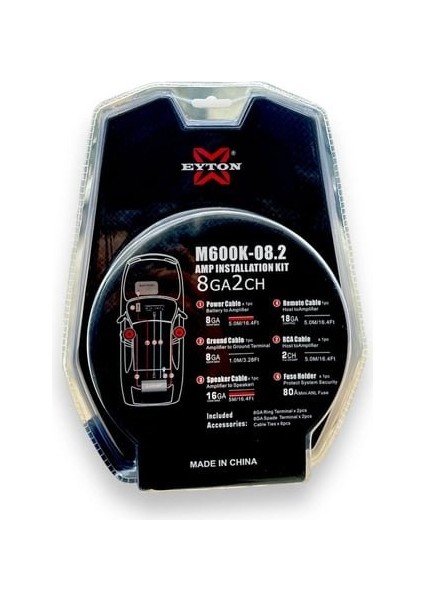 M600K 08.2 Yüksek Performanslı 8ga Tam Bakır Kablo Seti