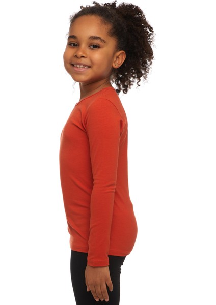 Kiremit Basic Mevsimlik Likralı Uzun Kollu Kız Çocuk Tişört fiyatları