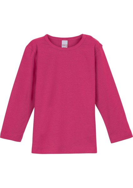 Fuşya Basic Çıtçıtlı Uzun Kollu Bebek Tişört