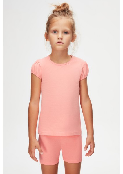 Somon Basic Kız Çocuk Sıfır Yaka Karpuz Kol Tişört fiyatları