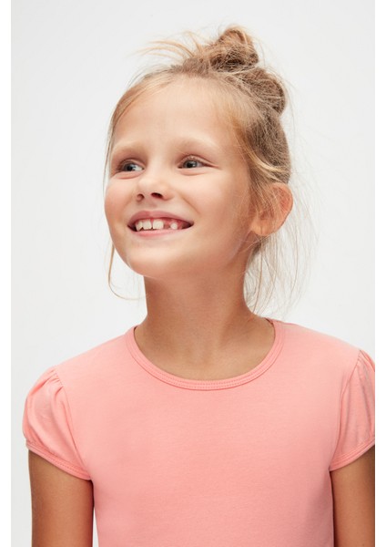Somon Basic Kız Çocuk Sıfır Yaka Karpuz Kol Tişört fırsatları