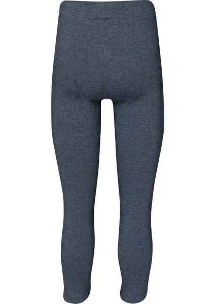 Koyu Gri Yanı Deri Panelli Kız Çocuk Tayt modelleri