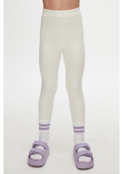 Ekru Basic Kız Çocuk Yazlık Tayt fiyatları