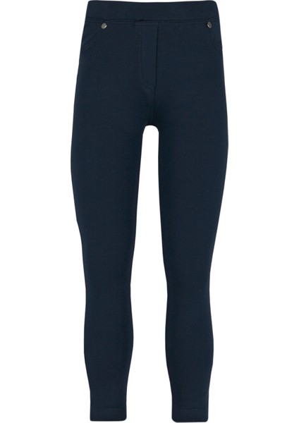 Koyu Lacivert 4 Cepli Kız Çocuk Kışlık Tayt