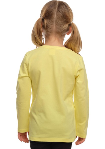 Açık Sarı Basic Unisex Çocuk Mevsimlik Sıfır Yaka Uzun Kollu Tişört modelleri