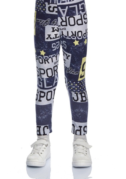 Sporty Glam Kız Çocuk Desenli Yazlık Tayt