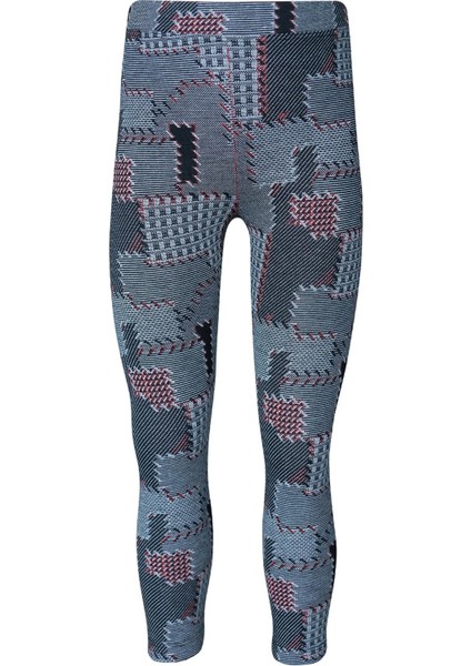 Karışık Canales Desenli Kız Çocuk Örme Kışlık Tayt