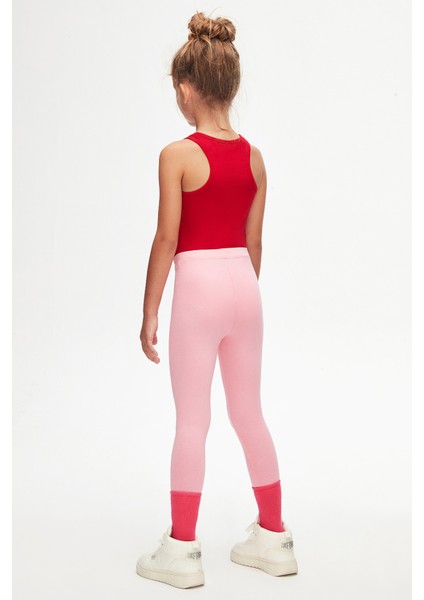 Pembe Basic Kız Çocuk Yazlık Tayt