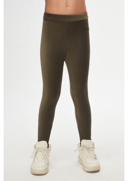 Deniz Yeşili Kız Çocuk Fitilli Kadife Tayt fiyatları