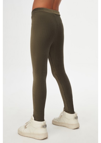 Deniz Yeşili Kız Çocuk Fitilli Kadife Tayt fırsatları