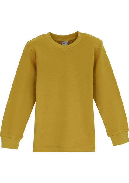 Hardal Basic Kız Çocuk Çıtçıtlı Sıfır Yaka Kışlık Uzun Kol Tişört