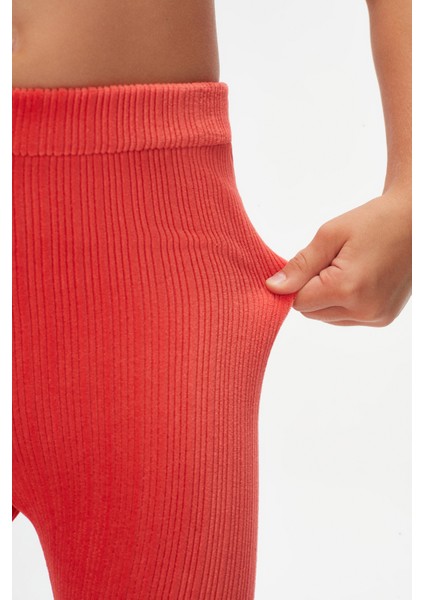 Nar Çiçeği Kız Çocuk Fitilli Kadife Tayt modelleri