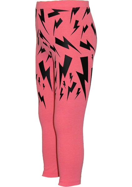 Fosfor Fuşya Şimşek Baskılı Kız Çocuk Mevsimlik Tayt