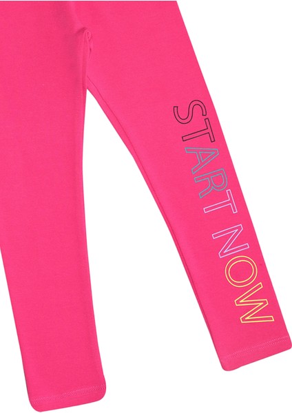 Fuşya Start Now Baskılı Kız Çocuk Kışlık Şardonlu Kız Çocuk Tayt fiyatları