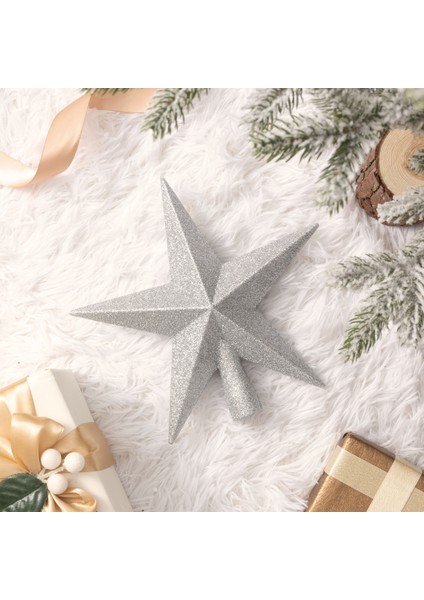 New Year Yılbaşı Yıldız Ağaç Başlığı Silver 21,3X20,3 cm fiyatları