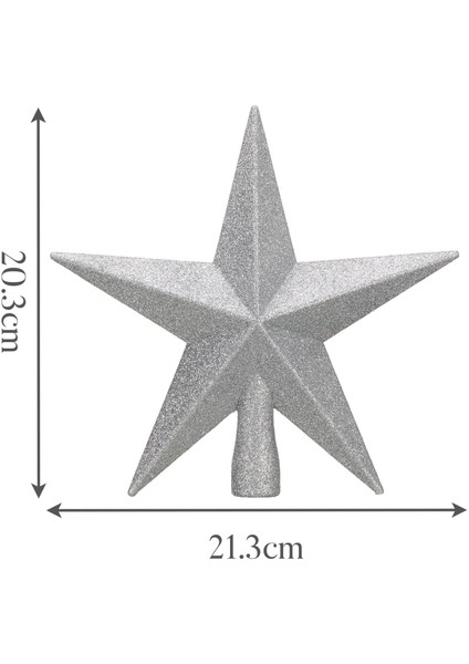 New Year Yılbaşı Yıldız Ağaç Başlığı Silver 21,3X20,3 cm modelleri