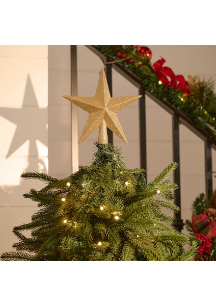 New Year Yılbaşı Yıldız Ağaç Başlığı Gold 21,3X20,3 cm