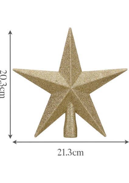 New Year Yılbaşı Yıldız Ağaç Başlığı Gold 21,3X20,3 cm modelleri