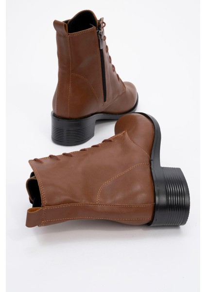 Kadın Yuvarlak Burunlu Bot TABA CİLT fırsatları