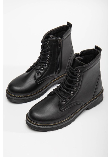 Bağcıklı Kadın Postal Bot Siyah Cilt Sarı fiyatları