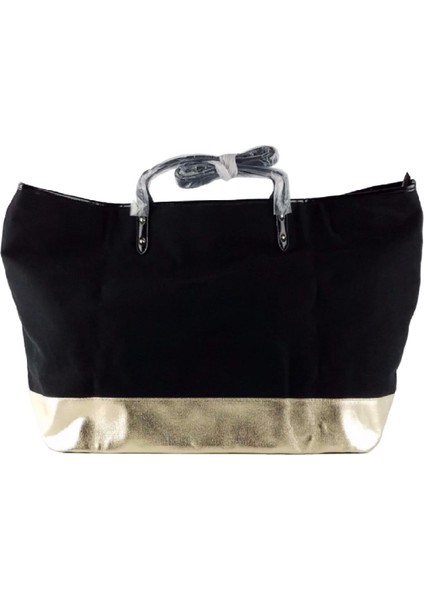 Vs Siyah Gold Kanvas Tote Seyahat Çantası modelleri