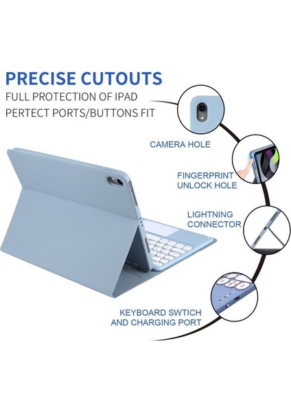 iPad 10.2 Için Dokunmatik Mouse ve Klavye Kılıfı (Yurt Dışından)