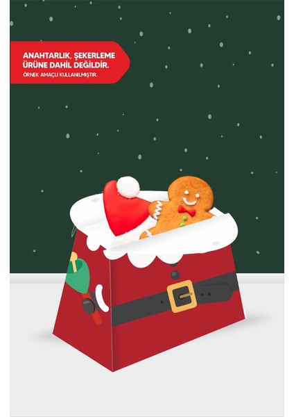 Yeniyıl teması piramit kutu - mini ( anahtarlık, mini oyuncak, şeker) 13x7x5 cm *8'li paket fiyatları