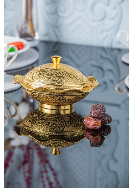 Büyük Boy Oval Kapaklı Metal Şekerlik (033)