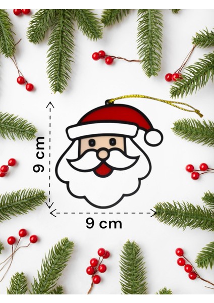 Yılbaşı Çam Ağacı Süsleri Neol Baba 4 Adet 9 x 9 cm