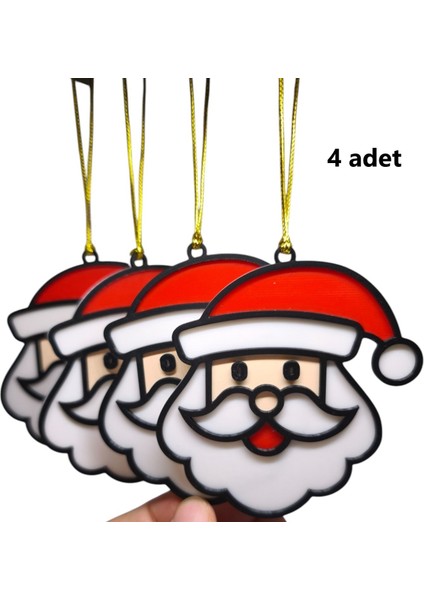 Yılbaşı Çam Ağacı Süsleri Neol Baba 4 Adet 9 x 9 cm