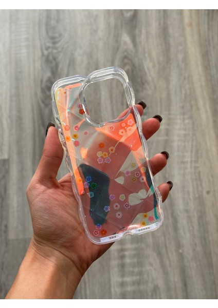 iPhone 13 Pro Max Uyumlu Kılıf Şeffaf ve Hologram Yastık Desenli Silikon Kılıf