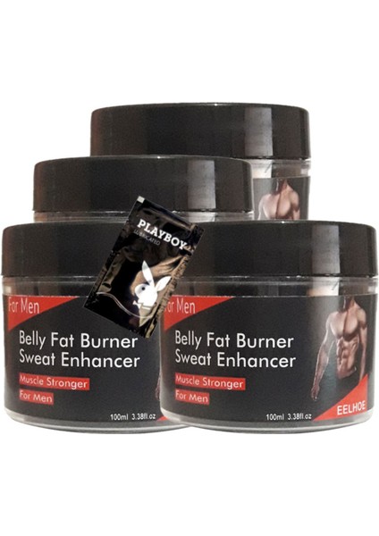 4lü Adet Belly Fatburner Sweat Enhancer Erkeklere Özel Yağlara Parçalayıcı Kas Şekillendirme Kremi XONEHE0425 100 Ml+ 1 Adet Jel H.ediye