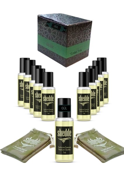 Gül Kokusu Alkolsüz Esans Roll On Edp Cep Parfümü Unisex 7 ml 12 Adet