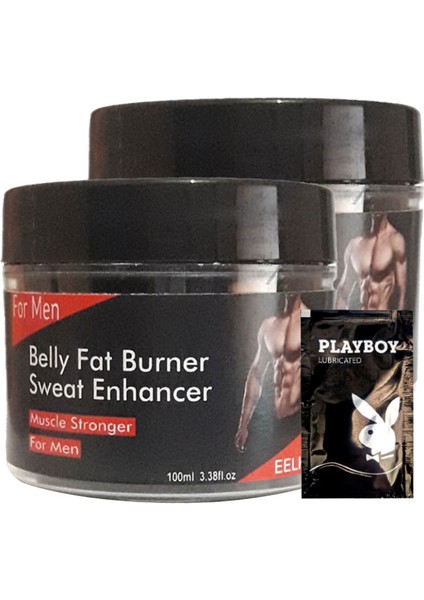 2li Adet Belly Fatburner Sweat Enhancer Erkeklere Özel Yağlara Parçalayıcı Kas Şekillendirme Kremi XONEHE0387 100 ml + 1 Adet Jel H.ediye