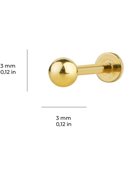 3 mm Top Altın Piercing