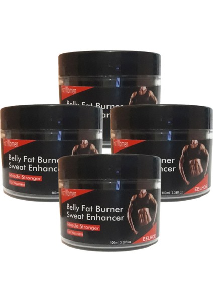 4lü Adet Belly Fatburner Sweat Enhancer Kadınlara Özel Kas Şekillendirme Kremi 100 ml