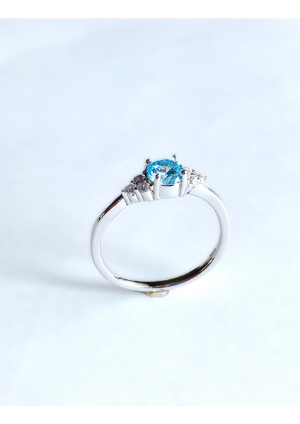 925 Ayar Gümüş Mavi Aqua Marin Tek Taş Tasarım Evlilik Yüzüğü Kadın Yüzük Yıldönümü Hediye fiyatları