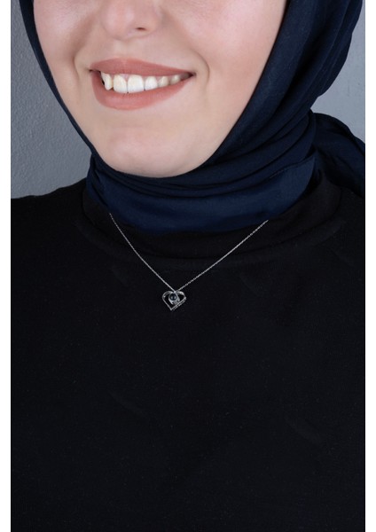 Gümüş 100 Dilde Seni Seviyorum Yazan 18 Ayar Beyaz Altın Kaplama Kalp Kolye 925 Ayar Gümüş Kadın Kolye | Bayan Yüz Dilde Seni Seviyorum Kolyesi Kalpli Kadın Gümüş Kolye