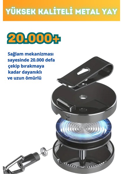 Bilet Konseptli Full Metal Premium Çelik Kasa Yoyo Yaka Kartlık ve Kart Kabı