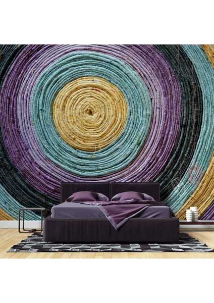 Renkli Yuvarlak Desenli Duvar Kağıdı fiyatları