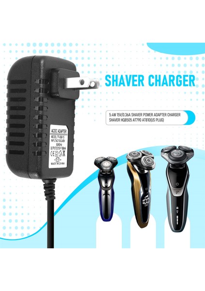 5.4W 15V/0.36A Tıraş Makinesi Güç Adaptörü Şarj Cihazı Tıraş Makinesi Için HQ8505 AT790 AT810(ABD Tak) (Yurt Dışından)