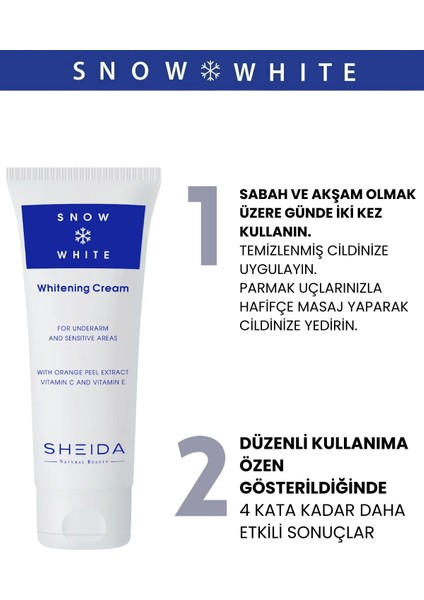 Sheıda Snow Ton Açıcı ve Beyalaştırıcı (Koltuk Altı ve Özel Bölge) Krem 75ML modelleri