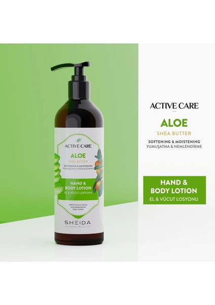 Active Care Sheida Rahatlatıcı & Nemlendirici El ve Vücut Losyonu (Aloe Vera & Tatlı Badem Yağı)