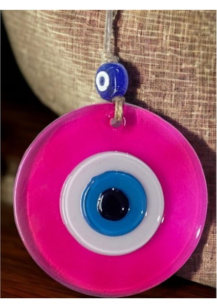 Şeffaf Pembe Nazar Boncuklu Duvar Süsü 10 Cm Cam Duvar Dekoru fırsatları
