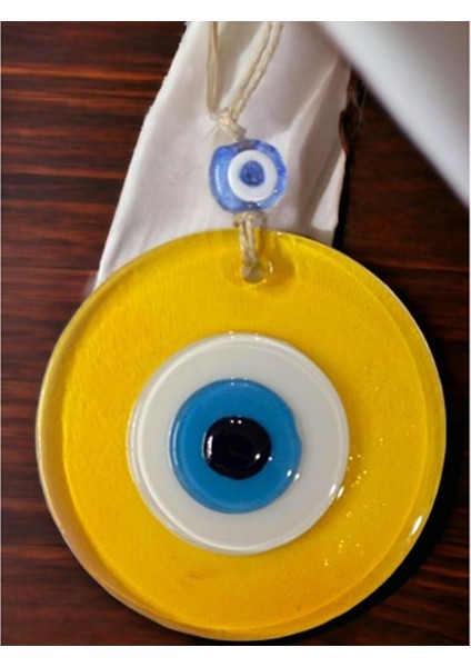 Şeffaf Sarı Nazar Boncuklu Duvar Süsü 10 Cm Cam Duvar Dekoru modelleri