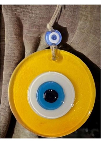 Şeffaf Sarı Nazar Boncuklu Duvar Süsü 10 Cm Cam Duvar Dekoru indirimleri