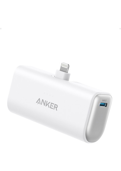 621 Nano Power Bank (12W, Dahili Lightning Konnektörü) Beyaz - A1645